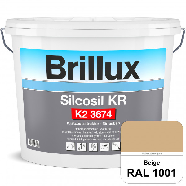 Silcosil KR K2 3674 mit Protect (RAL 1001 Beige) siliconverstärkter Dekorputz, Kratzputzstruktur, we