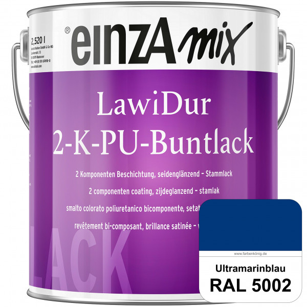 einzA LawiDur 2-K-PU-Buntlack - Seidenglanz (RAL 5002 Ultramarinblau)