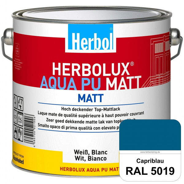 Herbolux Aqua PU Matt (RAL 5019 Capriblau) Top-PU-Mattlack auf Wasserbasis (Innen)