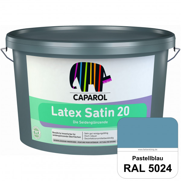 Latex Satin 20 (RAL 5024 Pastellblau) strapazierfähige seidenglänzende Latexfarbe (Innen)