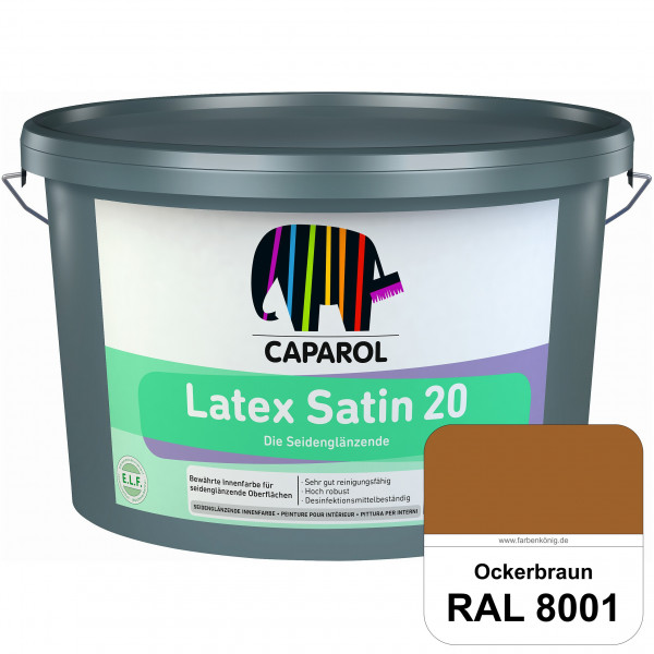 Latex Satin 20 (RAL 8001 Ockerbraun) strapazierfähige seidenglänzende Latexfarbe (Innen)
