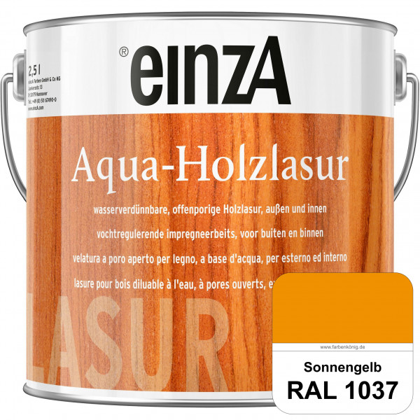 einzA Aqua-Holzlasur (RAL 1037 Sonnengelb) wasserverdünnbare offenporige Holzlasur für Holzbauteile