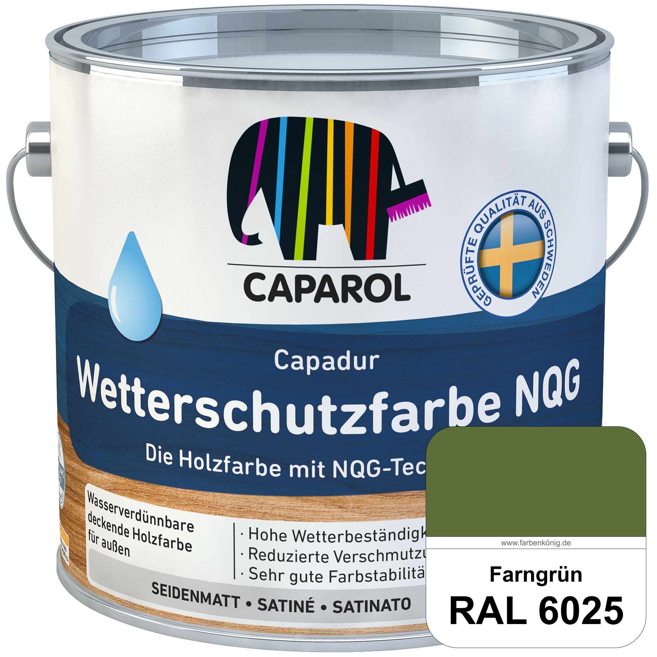 Capadur Wetterschutzfarbe NQG (RAL 6025 Farngrün) Holzfarbe mit NQGTechnologie wasserbasiert