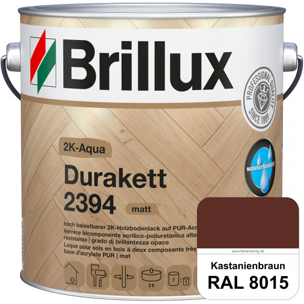 2K-Aqua Durakett 2394 (RAL 8015 Kastanienbraun) Wasserbasierter 2K-Versiegelung für Parkettfußböden,