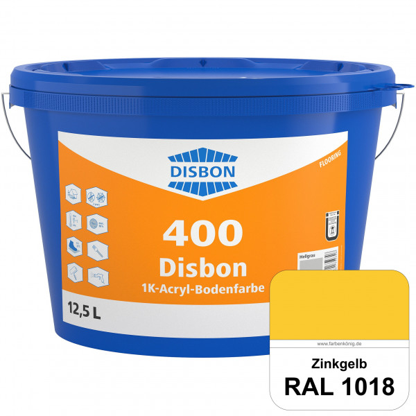 Disbon 400 1K-Acryl-Bodenfarbe (RAL 1018 Zinkgelb) Dispersionsbeschichtung für mineralische Bodenflä