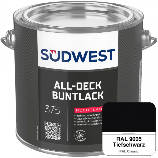 All-Deck Buntlack Hochglanz (RAL 9005 Tiefschwarz)