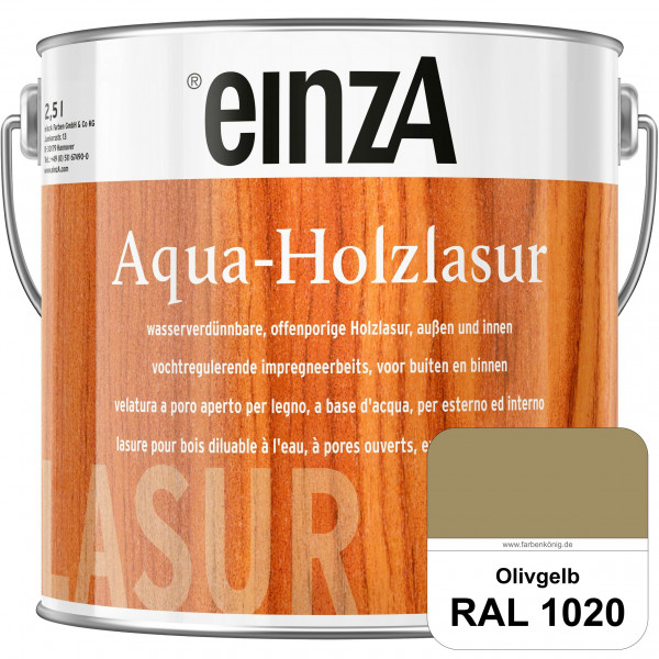 einzA Aqua-Holzlasur (RAL 1020 Olivgelb) wasserverdünnbare offenporige Holzlasur für Holzbauteile
