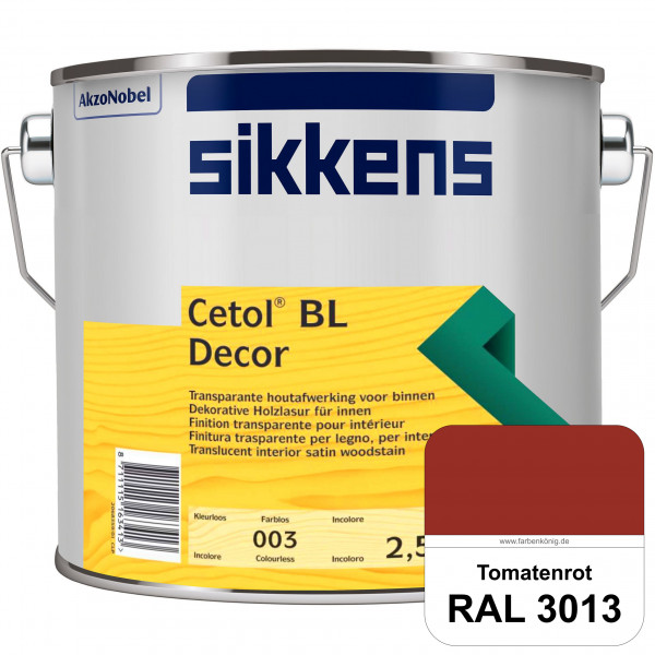 Cetol BL Decor (RAL 3013 Tomatenrot) wasserbasierte & seidenglänzende Dünnschichtlasur für innen