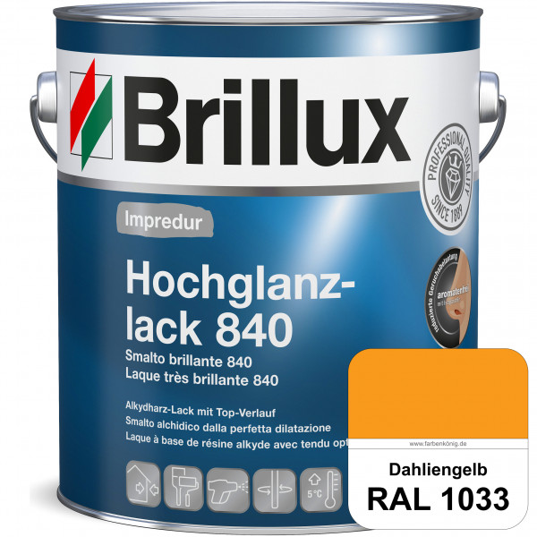 Impredur Hochglanzlack 840 (RAL 1033 Dahliengelb) für Holz- und Metallflächen (löselmittelhaltig) in