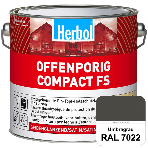 Offenporig Compact FS (RAL 7022 Umbragrau) Rationelle & thixotrope Ein-Topf-Holzlasur (außen)