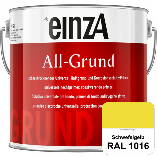 einzA All-Grund (RAL 1016 Schwefelgelb) Schnelltrocknender Haftgrund & Korrosionsschutz-Primer