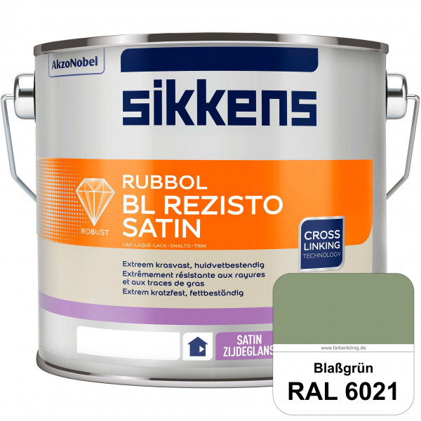 Rubbol BL Rezisto Satin (RAL 6021 Blassgrün) seidenglänzender und strapazierfähiger Lack (wasserbasi