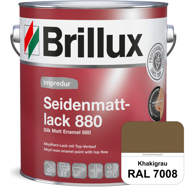 Impredur Seidenmattlack 880 (RAL 7008 Khakigrau) für Holz- oder Metallflächen innen & außen