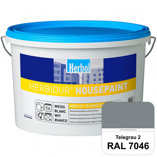 Herbidur Housepaint (RAL 7046 Telegrau 2) seidenmatte Reinacrylat-Fassadenfarbe