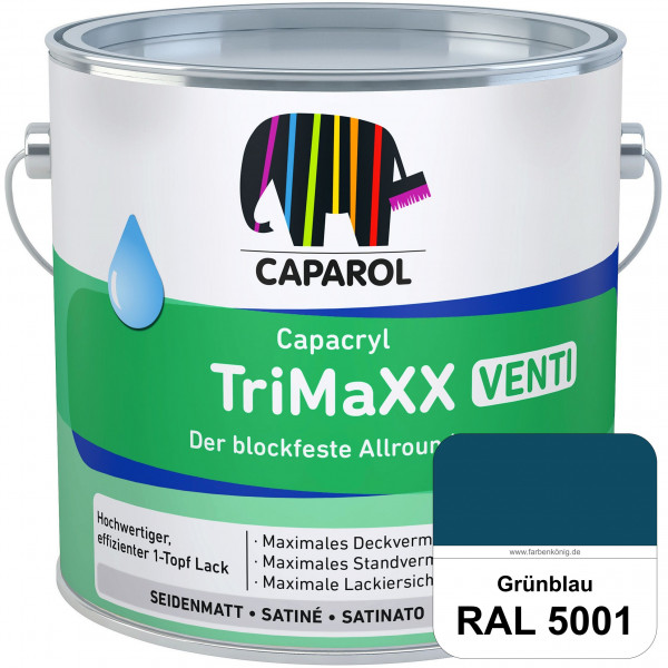 Capacryl TriMaXX Venti (RAL 5001 Grünblau) Der blockfeste Allrounder für Fenster & Türen