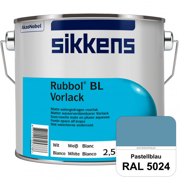 Rubbol BL Vorlack (RAL 5024 Pastellblau) Wasserbasierter, matter & umweltschonender Vorlack (innen)