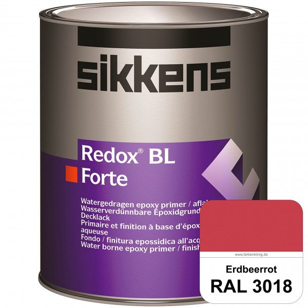 Redox BL Forte (RAL 3018 Erdbeerrot) seidenmatte & wasserbasierte 2-K-Epoxidharzlack (innen)