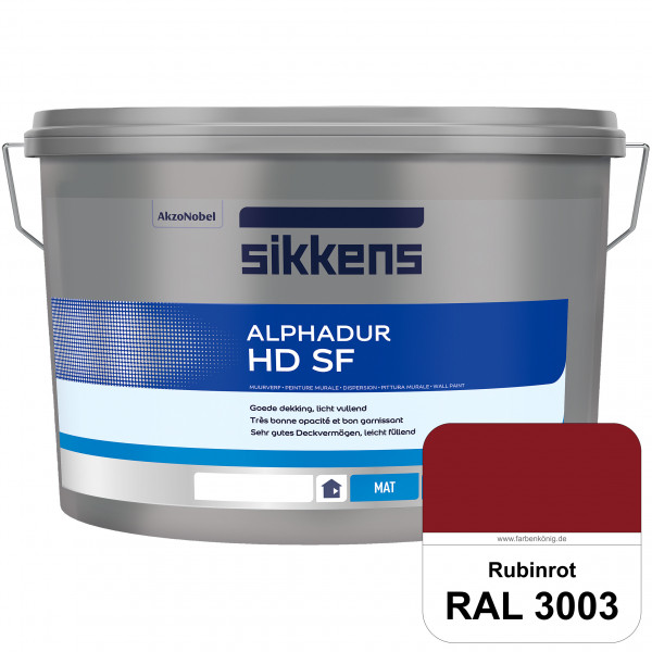 Alphadur HD SF (RAL 3003 Rubinrot) matte hochdeckende waschbeständige Innenwandfarbe