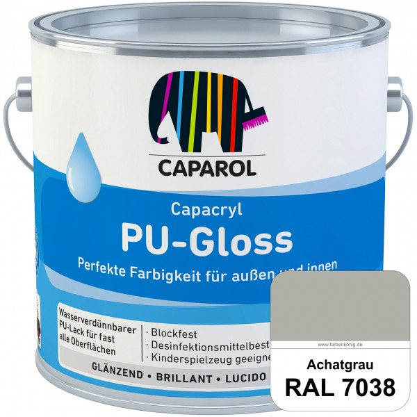 Capacryl PU-Gloss (RAL 7038 Achatgrau) glänzender & wasserbasierter Lack (innen & außen)
