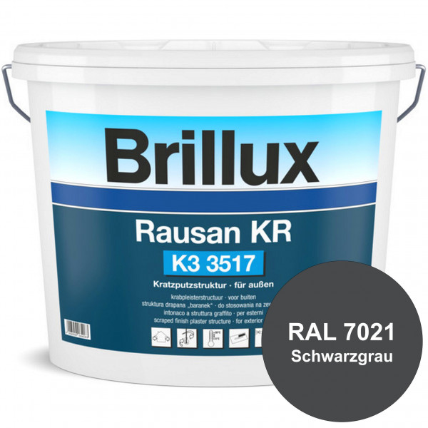 Rausan KR K3 3517 mit Protect (RAL 7021 Schwarzgrau) Organisch gebundener Kratzputz für wetterbestän