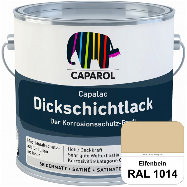 Capalac Dickschichtlack (RAL 1014 Elfenbein) 1-Topf Metallschutzlack (löselmittelhaltig) innen & auß