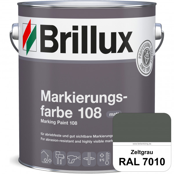 Markierungsfarbe 108 (RAL 7010 Zeltgrau) Markierungsfarbe für Asphalt, Betonböden, Zementestrichen