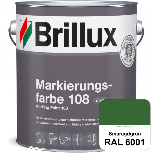 Markierungsfarbe 108 (RAL 6001 Smaragdgrün) Markierungsfarbe für Asphalt, Betonböden, Zementestriche