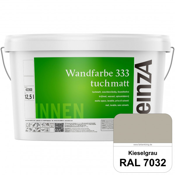 einzA Wandfarbe 333 tuchmatt (RAL 7032 Kieselgrau) Hochdeckende, waschbeständige Wandfarbe