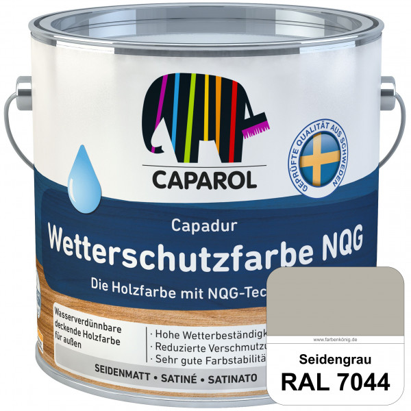 Capadur Wetterschutzfarbe NQG (RAL 7044 Seidengrau) Holzfarbe mit NQG-Technologie wasserbasiert für