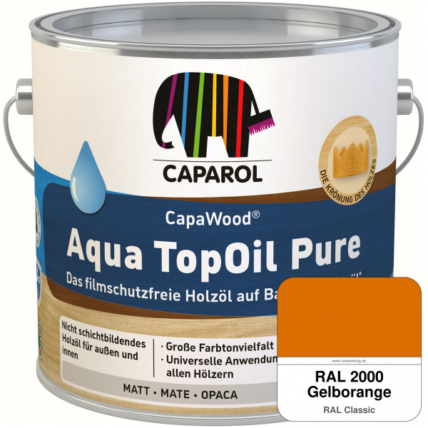 CapaWood® AquaTopOil Pure (RAL 2000 Gelborange) - ersetzt CapaGreen Holz-Öl Aqua