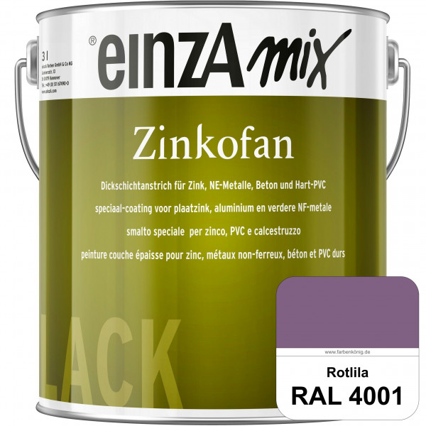 einzA Zinkofan (RAL 4001 Rotlila) Hoch wetterbeständiges "Dickschicht-1-Topf-System"