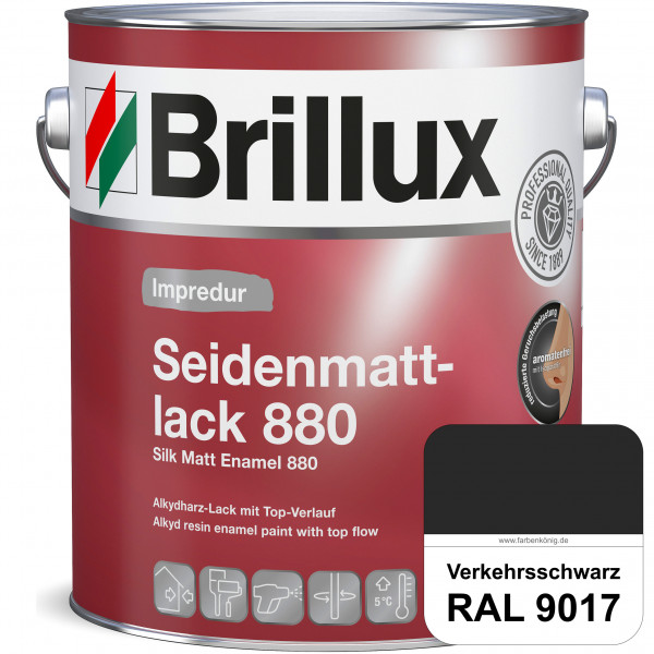 Impredur Seidenmattlack 880 (RAL 9017 Verkehrsschwarz) für Holz- oder Metallflächen innen & außen
