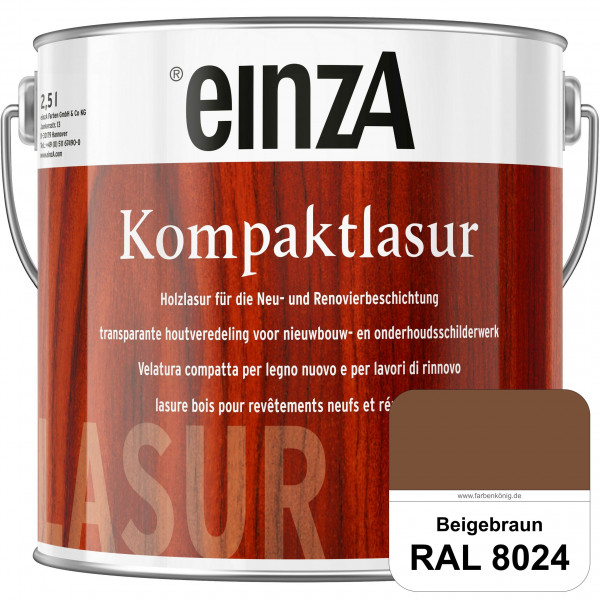 einzA Kompaktlasur (RAL 8024 Beigebraun) Lasuranstrich für den Neu- und Renovieranstrich