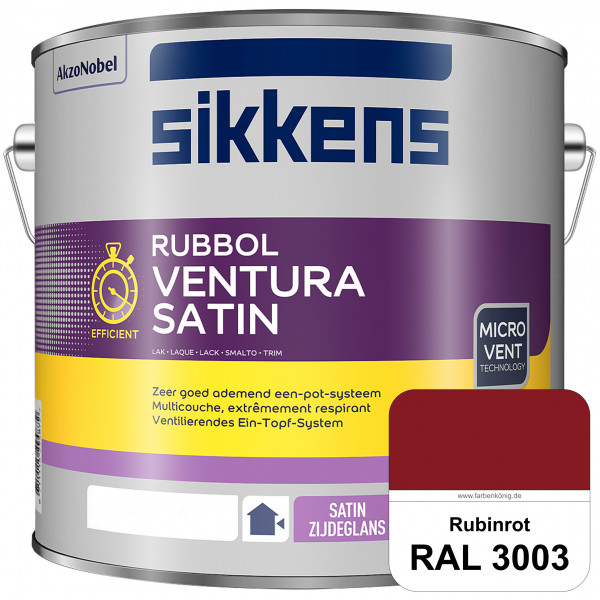 Rubbol Ventura Satin (RAL 3003 Rubinrot) Seidenglanzlack (lösemittelhaltig) Fenster & Türen außen