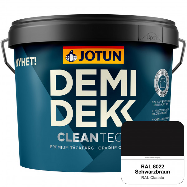 DEMIDEKK Cleantech - Deckende Holzfarbe für Außen (RAL 8022 Schwarzbraun)