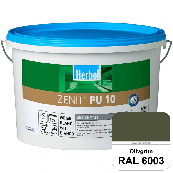 Zenit PU 10 (RAL 6003 Olivgrün) seidenmatte und strapazierfähige PU-Wandfarbe