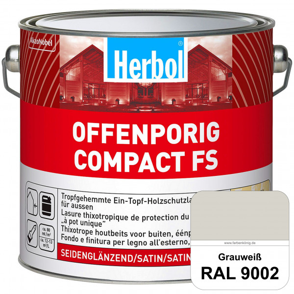 Offenporig Compact FS (RAL 9002 Grauweiß) Rationelle & thixotrope Ein-Topf-Holzlasur (außen)