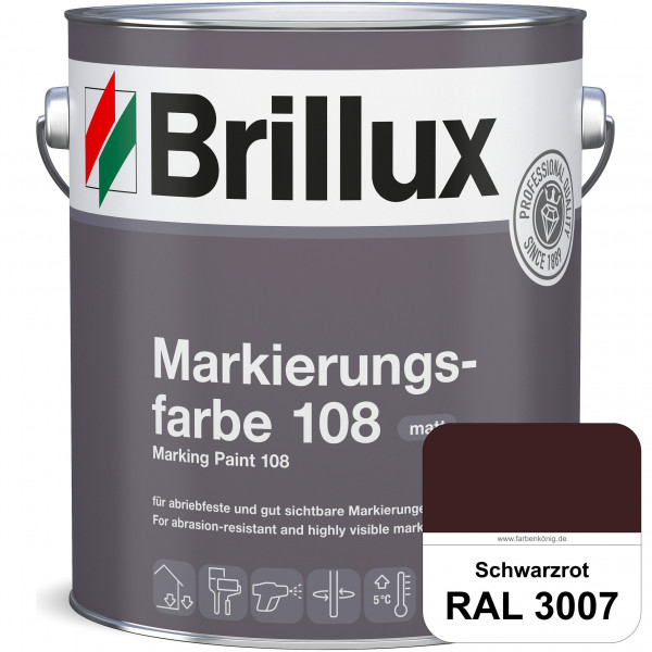 Markierungsfarbe 108 (RAL 3007 Schwarzrot) Markierungsfarbe für Asphalt, Betonböden, Zementestrichen