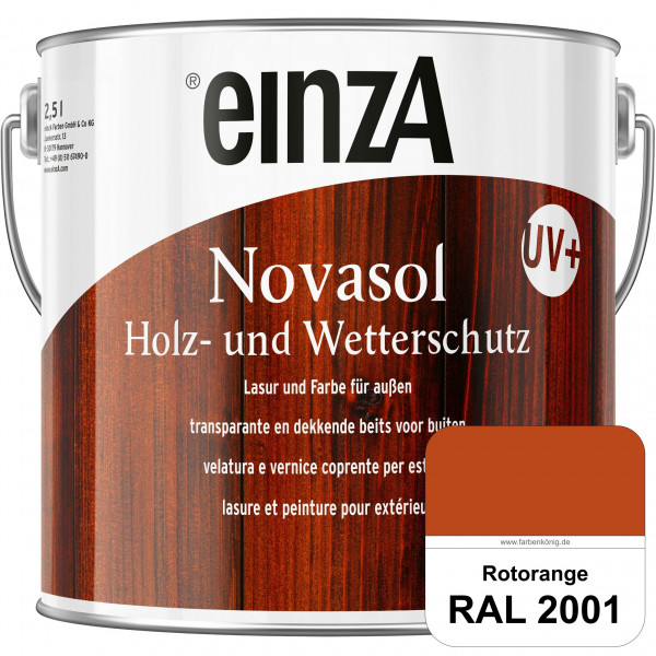 einzA Novasol HW Farbe (RAL 2001 Rotorange) Deckender Wetterschutz für außen