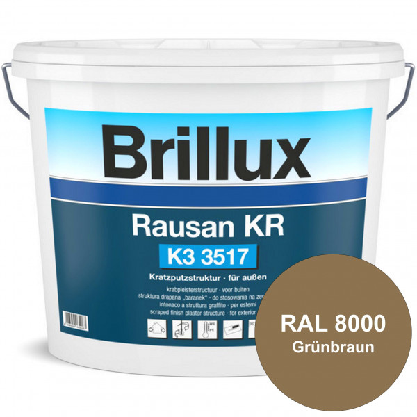 Rausan KR K3 3517 mit Protect (RAL 8000 Grünbraun) Organisch gebundener Kratzputz für wetterbeständi