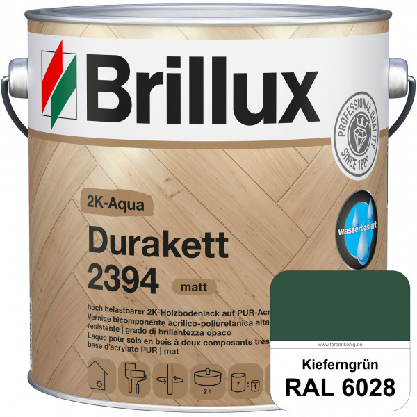 2K-Aqua Durakett 2394 (RAL 6028 Kieferngrün) Wasserbasierter 2K-Versiegelung für Parkettfußböden, Di