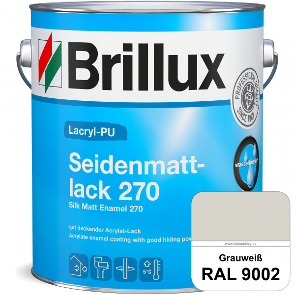 Lacryl-PU Seidenmattlack 270 (B-Ware) - 0,75 Liter (RAL 9002 Grauweiß)