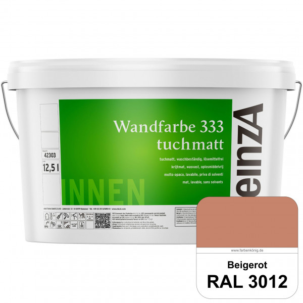 einzA Wandfarbe 333 tuchmatt (RAL 3012 Beigerot) Hochdeckende, waschbeständige Wandfarbe