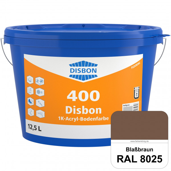 Disbon 400 1K-Acryl-Bodenfarbe (RAL 8025 Blassbraun) Dispersionsbeschichtung für mineralische Bodenf