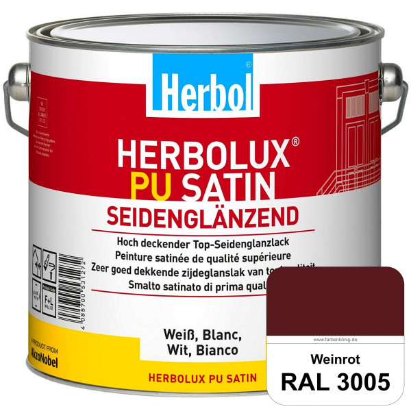 Herbolux PU Satin (RAL 3005 Weinrot) Top-PU-Seidenglanzlack (Innen & Außen)