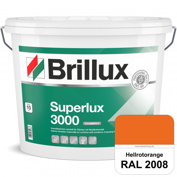 Superlux 3000 (RAL 2008 Hellrotorange) hoch deckende stumpfmatte Innen-Dispersionsfarbe - streiflich