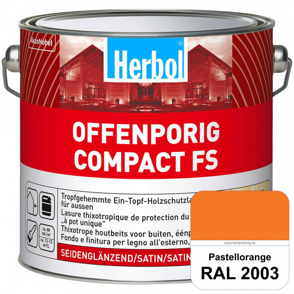 Offenporig Compact FS (RAL 2003 Pastellorange) Rationelle & thixotrope Ein-Topf-Holzlasur (außen)