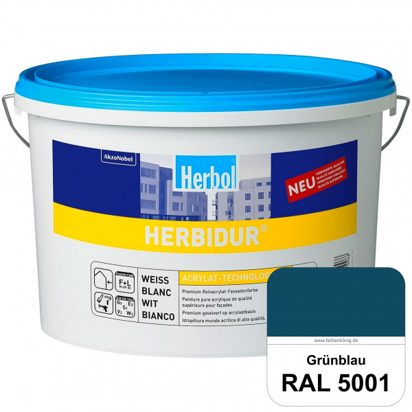 Herbidur (RAL 5001 Grünblau) Reinacrylat-Fassadenfarbe mit Langzeitwetterschutz