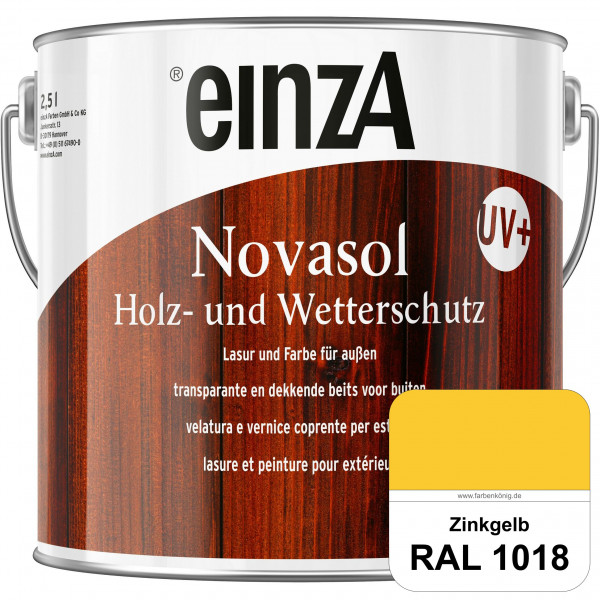 einzA Novasol HW Lasur (RAL 1018 Zinkgelb) Lasierender Wetterschutz für außen