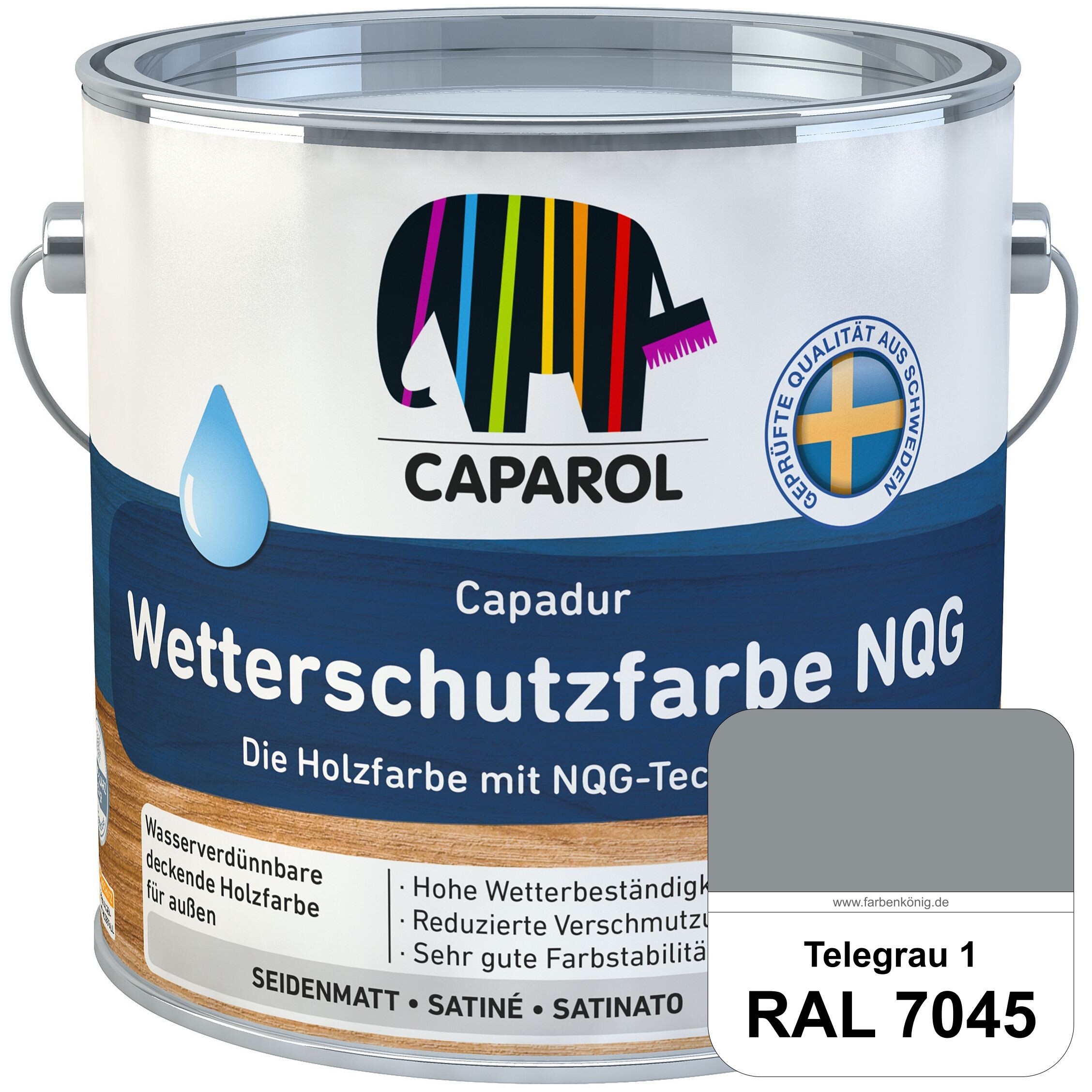 Capadur Wetterschutzfarbe NQG (RAL 7045 Telegrau 1) Holzfarbe mit NQG ...